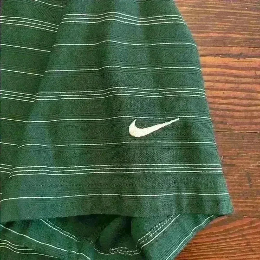 Mens Nike Golf Striped Polo Sz Medium Nike Fit Dry Green  Stripe Short Sleeve - Picture 4 of 5